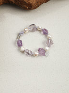 Freeform Double-Point Amethyst Bracelet — double-point amethyst, freeform double-point clear quartz, freeform amethyst | SENLORE