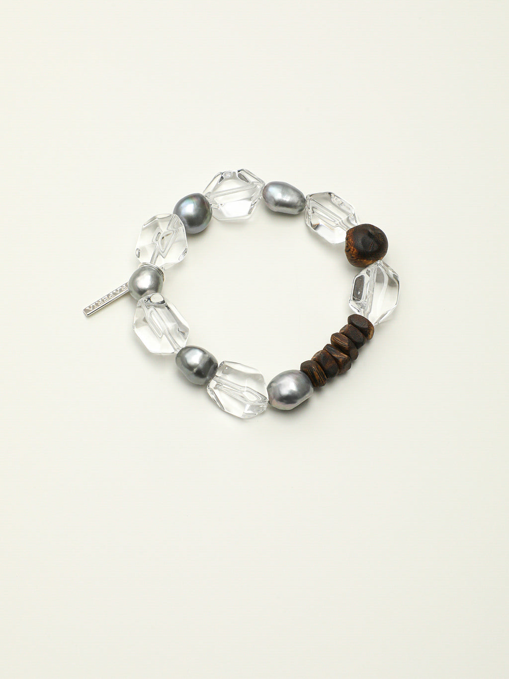 Freeform Double-Point Crystal Bracelet — freeform double-point clear quartz, agarwood, premium agarwood disc bead | SENLORE