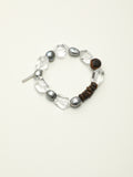 Freeform Double-Point Crystal Bracelet — freeform double-point clear quartz, agarwood, premium agarwood disc bead | SENLORE