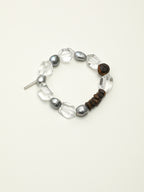Freeform Double-Point Crystal Bracelet — freeform double-point clear quartz, agarwood, premium agarwood disc bead | SENLORE