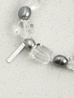 Freeform Double-Point Crystal Bracelet — freeform double-point clear quartz, agarwood, premium agarwood disc bead | SENLORE