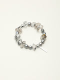 Black Crystal & Grey Pearl Bracelet — natural grey pearl, black rutilated quartz, smoky qu... | SENLORE