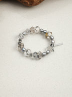Black Crystal & Grey Pearl Bracelet — natural grey pearl, black rutilated quartz, smoky qu... | SENLORE