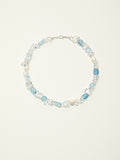 Ice Queen Crystal Necklace — flat pearl & white crystal crushed-ice & S925 Sterling Silver | SENLORE