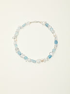 Ice Queen Crystal Necklace — flat pearl & white crystal crushed-ice & S925 Sterling Silver | SENLORE