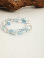 Ice Queen Crystal Necklace — flat pearl & white crystal crushed-ice & S925 Sterling Silver | SENLORE