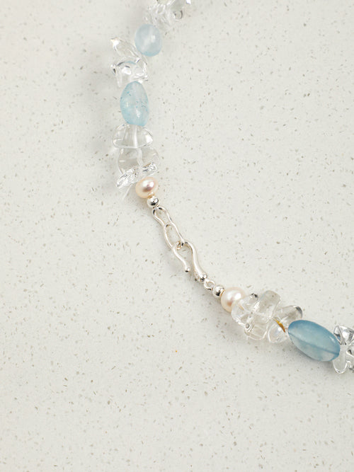 SENLORE Aquamarine Summer Journey Necklace – Detail Close-up