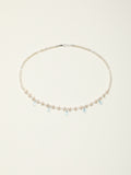 SENLORE Blue Love Crystal Pearl Necklace – Front View