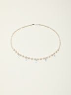 SENLORE Blue Love Crystal Pearl Necklace – Front View