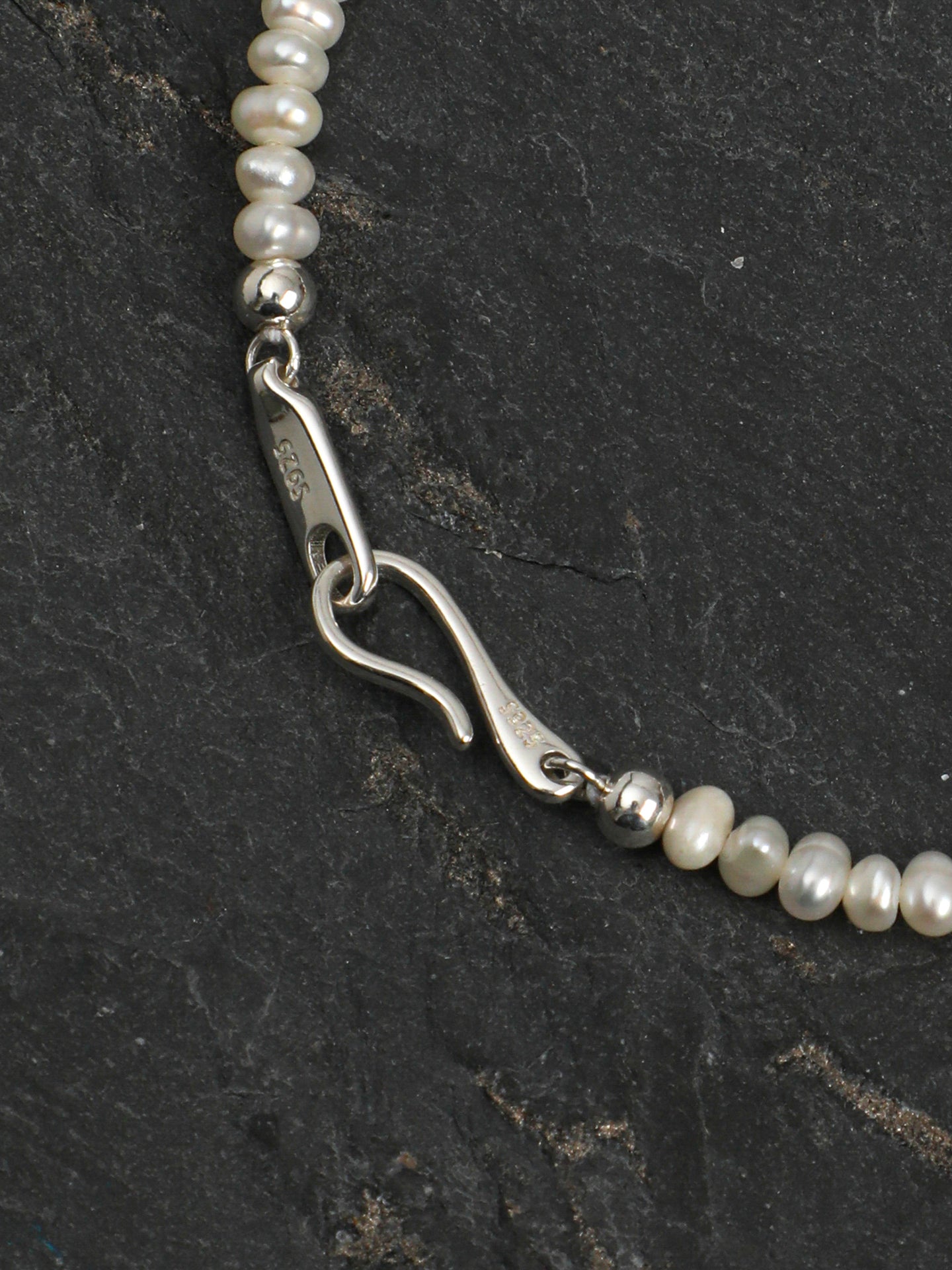 Aquamarine Pearl Necklace — flat pearl, small egg pearl, clear quartz round bead | SENLORE