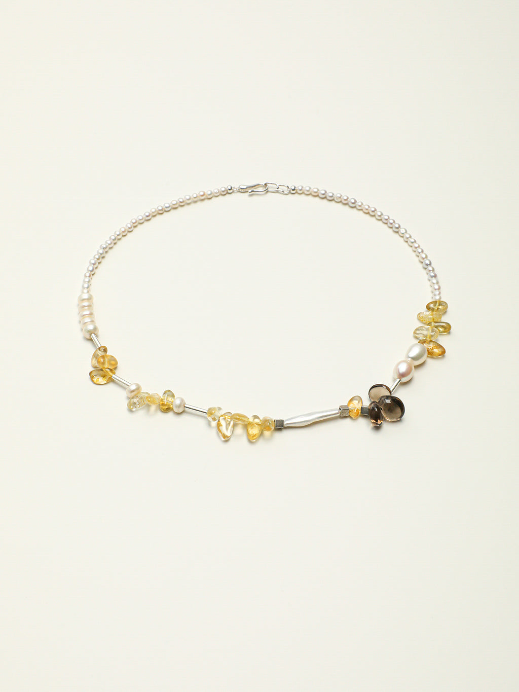 SENLORE Crystal Flower Pearl Necklace – Front View