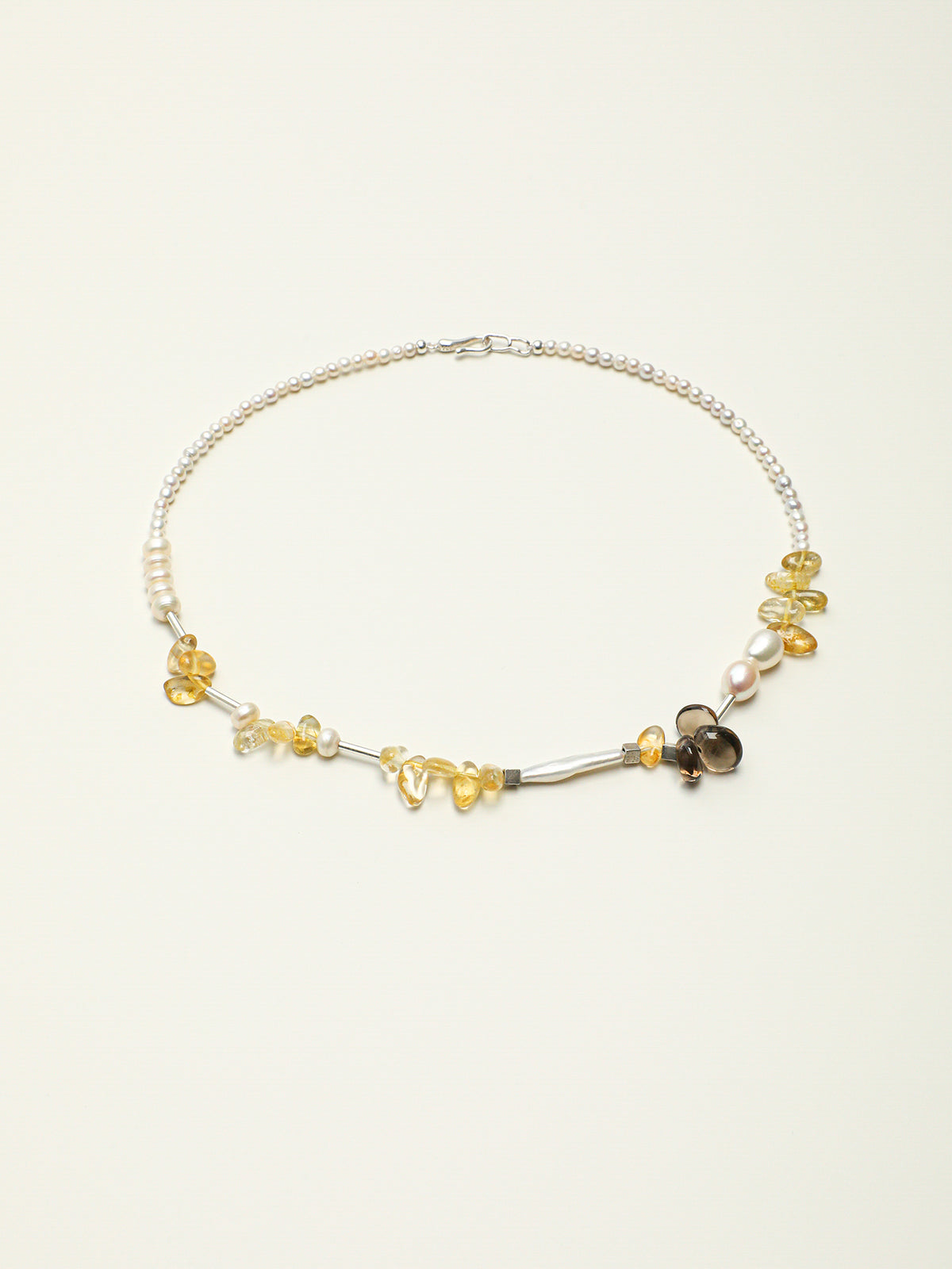 SENLORE Crystal Flower Pearl Necklace – Front View