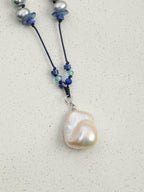 SENLORE Blue Minimalist Baroque Necklace – Lifestyle Shot
