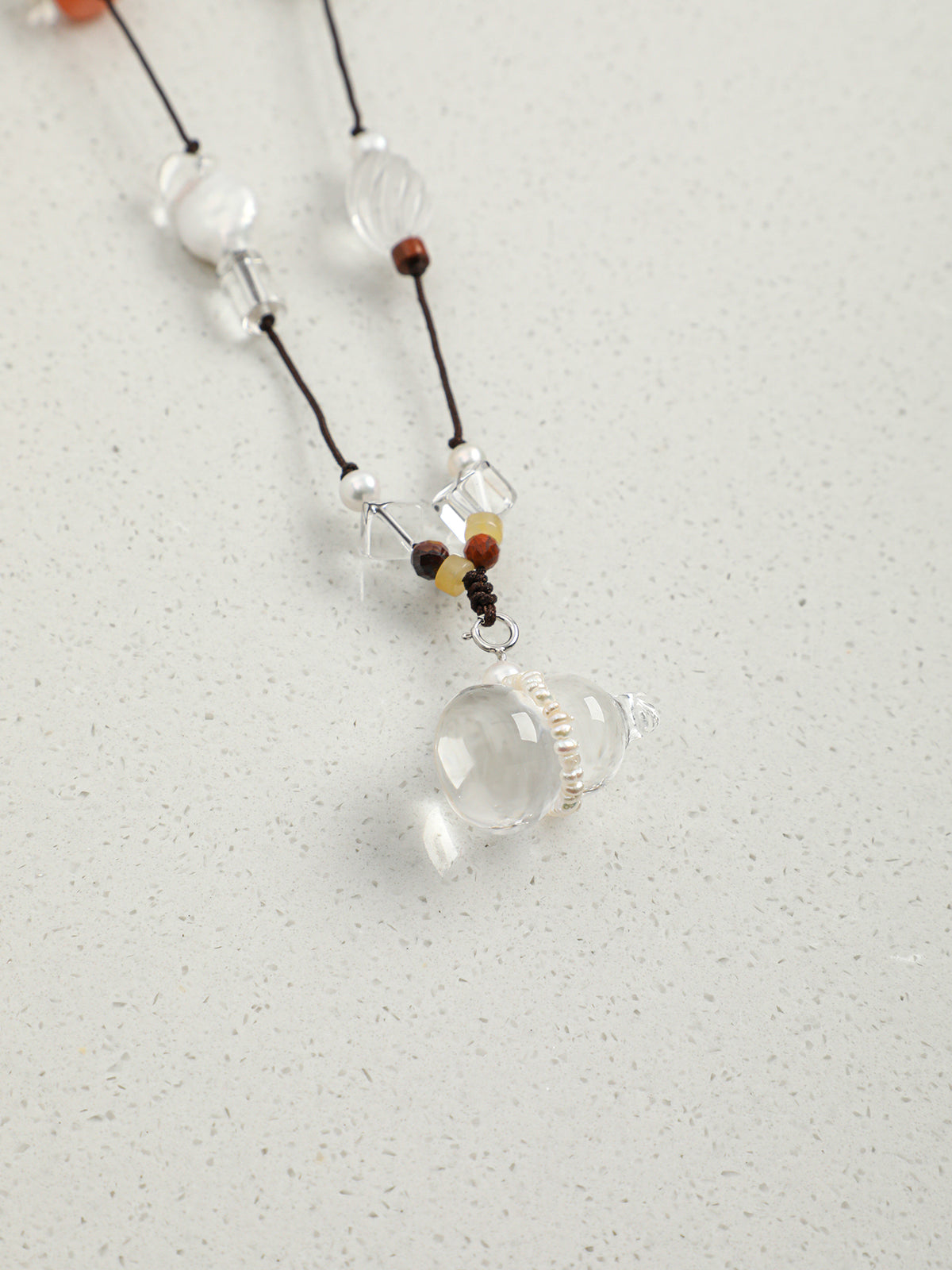 SENLORE Pure Crystal Lucky Gourd Necklace – Lifestyle Shot