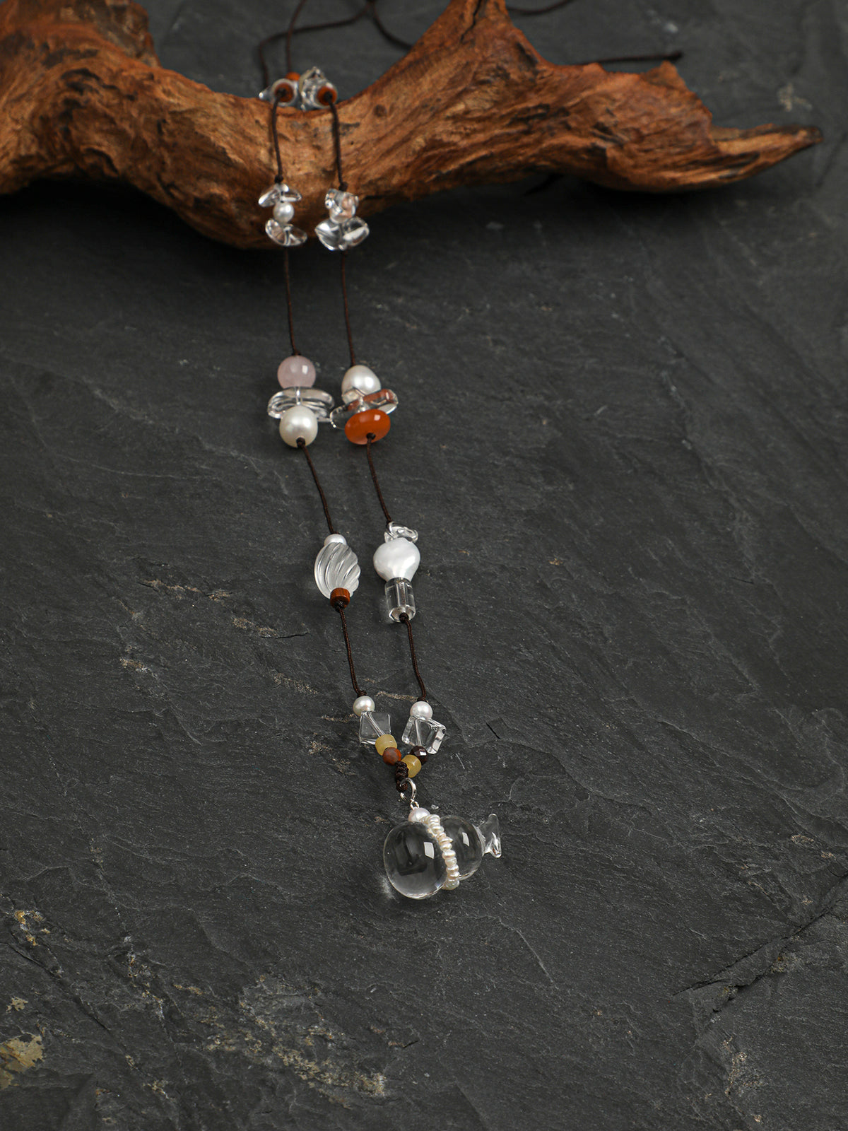 SENLORE Pure Crystal Lucky Gourd Necklace – Lifestyle Shot