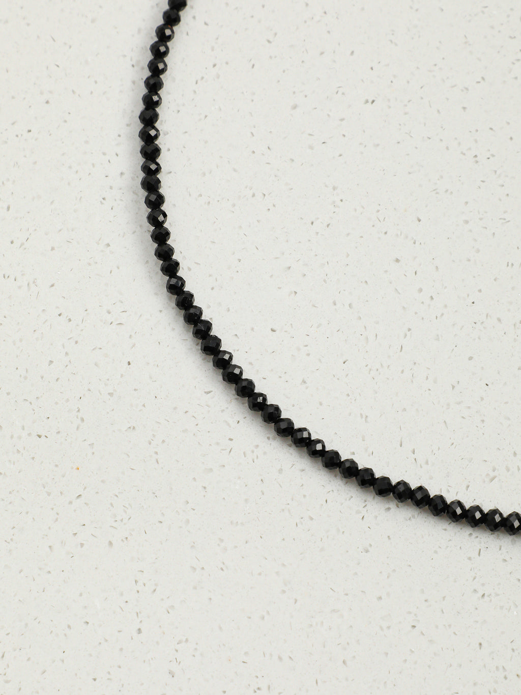 SENLORE Minimalist Black Tourmaline Baroque Necklace – Side View