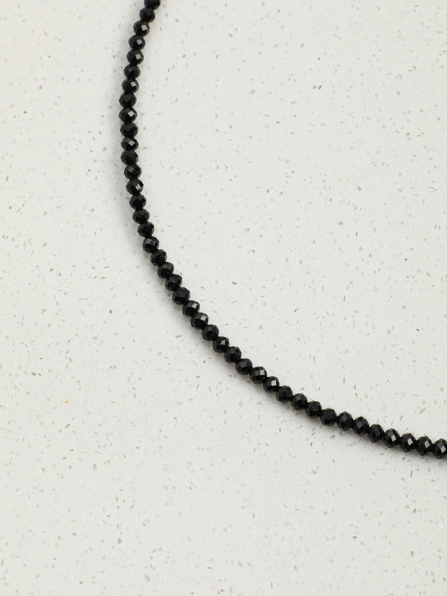 SENLORE Minimalist Black Tourmaline Baroque Necklace – Side View