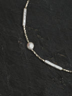 SENLORE Silver Scrap Baroque Pearl Necklace – Detail Close-up