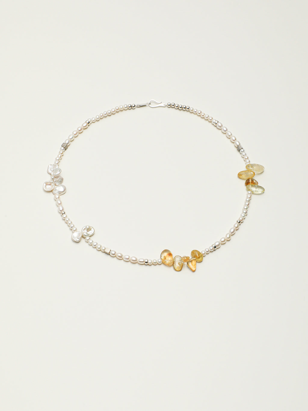 SENLORE Petal Crystal Bead Necklace – Front View