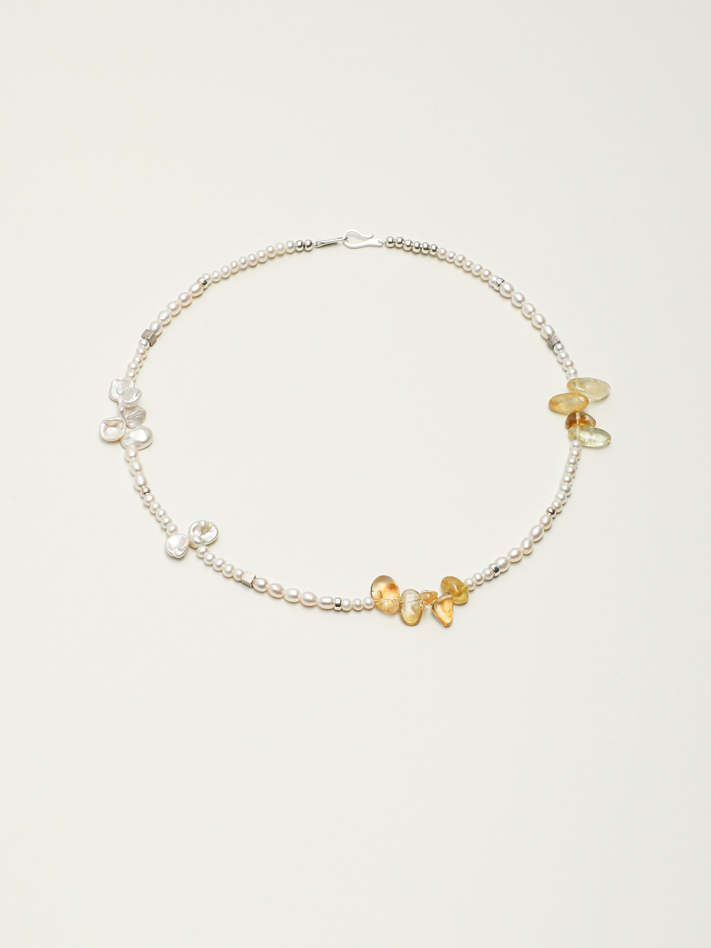 SENLORE Petal Crystal Bead Necklace – Front View