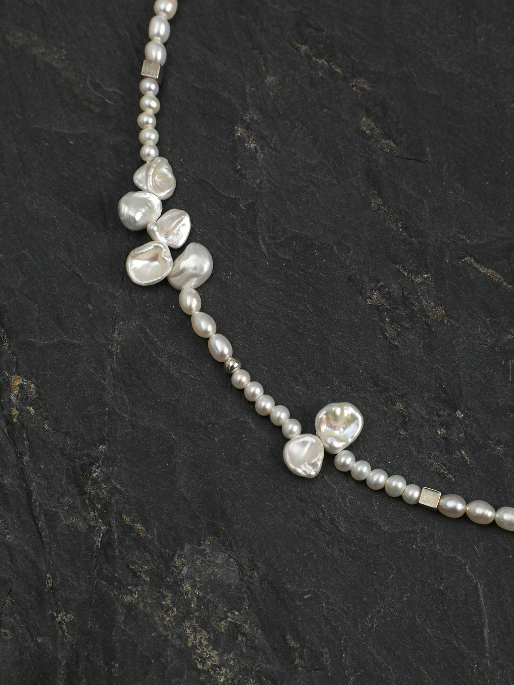 SENLORE Petal Crystal Bead Necklace – Side View