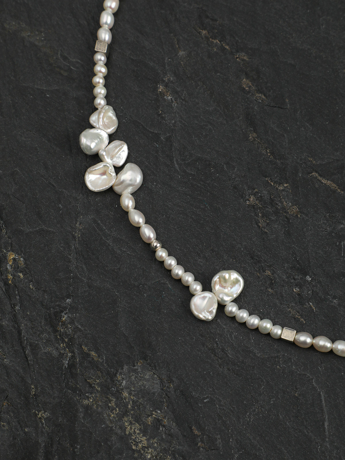 SENLORE Petal Crystal Bead Necklace – Side View