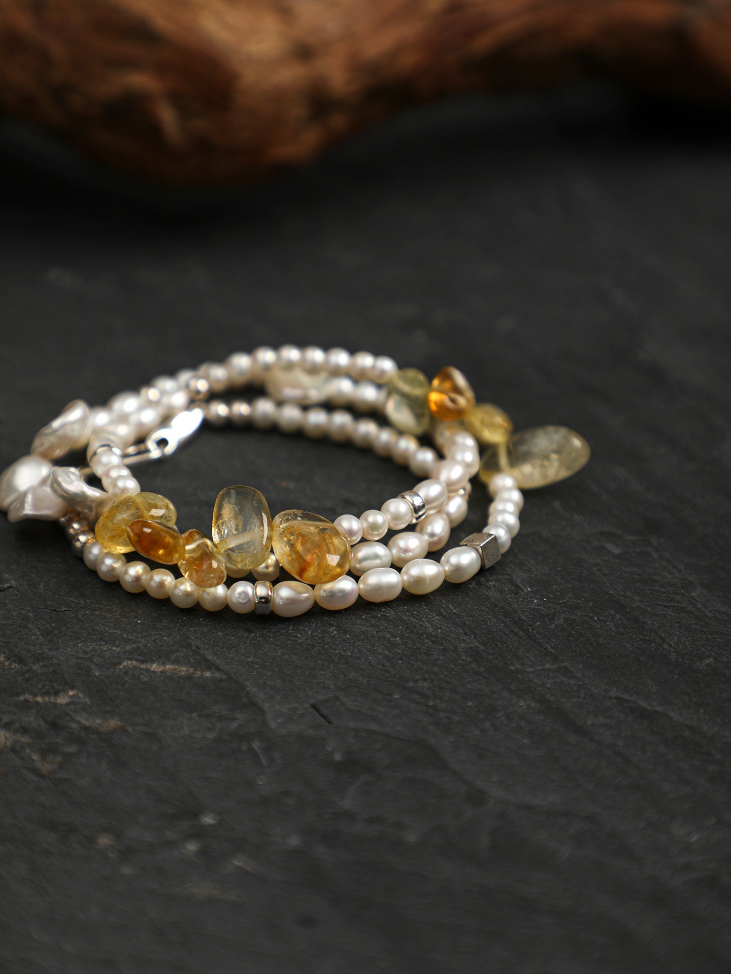 SENLORE Petal Crystal Bead Necklace – Lifestyle Shot