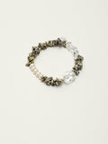Freeform Speckled Crystal Bracelet — freeform double-point clear quartz, small clear quartz chips, flat twisted bead | SENLORE