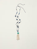 SENLORE Lapis Lazuli Tassel Pearl Necklace – Front View