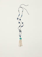 SENLORE Lapis Lazuli Tassel Pearl Necklace – Front View