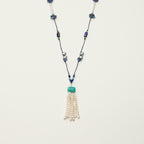 SENLORE Lapis Lazuli Tassel Pearl Necklace – Lifestyle Shot