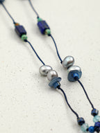 SENLORE Lapis Lazuli Tassel Pearl Necklace – Lifestyle Shot