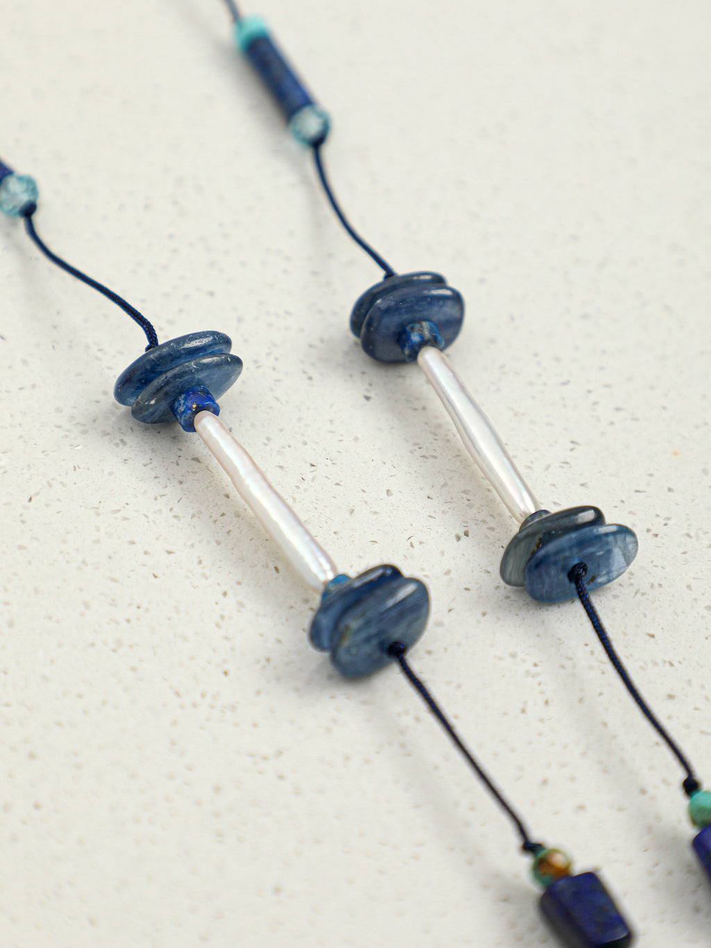 SENLORE Lapis Lazuli Tassel Pearl Necklace – Lifestyle Shot
