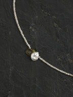 SENLORE Morning Glory Flower Pearl Necklace – Side View