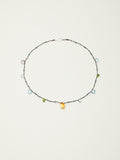 Iridescent Mood Necklace — faceted blue topaz teardrop, plump citrine teardrop, flat-cut green crystal teardrop | SENLORE