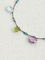 Colorful Mood Crystal Bracelet — topaz teardrop, faceted ametrine teardrop, faceted peridot teardrop | SENLORE