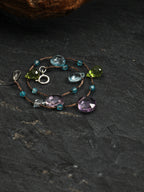 Colorful Mood Crystal Bracelet — topaz teardrop, faceted ametrine teardrop, faceted peridot teardrop | SENLORE