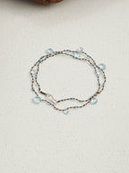 Topaz Teardrop Necklace — Blue Lament — topaz teardrop, topaz, sterling silver round beads... | SENLORE
