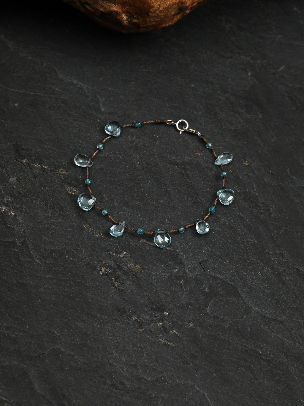 Minimalist Blue Topaz Bracelet — topaz teardrop, topaz | SENLORE
