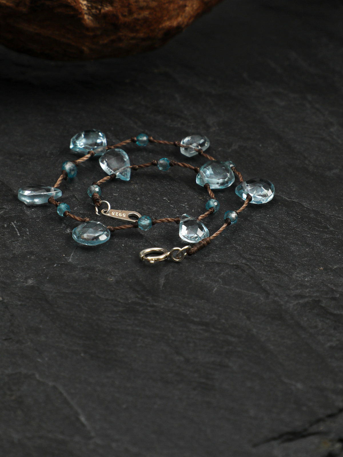 Minimalist Blue Topaz Bracelet — topaz teardrop, topaz | SENLORE