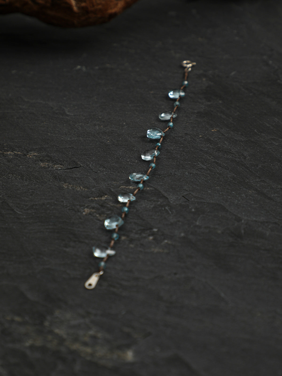 Minimalist Blue Topaz Bracelet — topaz teardrop, topaz | SENLORE