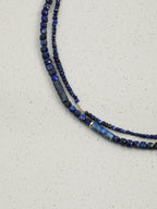 SENLORE Double-Layer Lapis Lazuli Clear Quartz Freeform Necklace – Lifestyle Shot