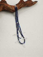 SENLORE Double-Layer Lapis Lazuli Clear Quartz Freeform Necklace – Lifestyle Shot