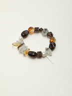Smoky Quartz Sugar Cube Crystal Bracelet — dynamic teardrop smoky quartz, sugar-cube smoky quartz, hexagonal smoky quartz | SENLORE