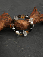 Smoky Quartz Sugar Cube Crystal Bracelet — dynamic teardrop smoky quartz, sugar-cube smoky quartz, hexagonal smoky quartz | SENLORE