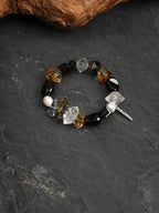 Smoky Quartz Sugar Cube Crystal Bracelet — dynamic teardrop smoky quartz, sugar-cube smoky quartz, hexagonal smoky quartz | SENLORE