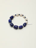 Lapis Lazuli Pearl Bracelet — freeform lapis lazuli, lapis lazuli cube, seed pearls | SENLORE