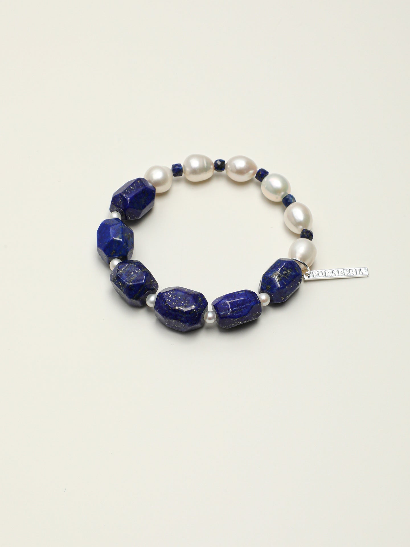 Lapis Lazuli Pearl Bracelet — freeform lapis lazuli, lapis lazuli cube, seed pearls | SENLORE