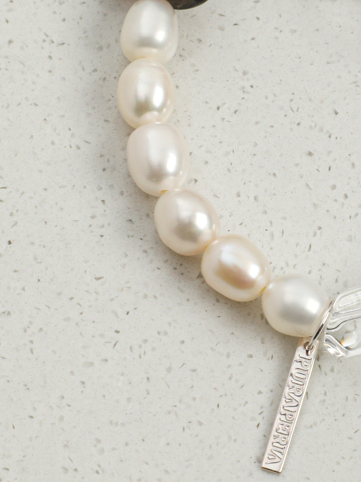 Smoky Quartz Pearl Crystal Bracelet — freeform double-point clear quartz, small freeform smoky quartz, white rice pearls | SENLORE