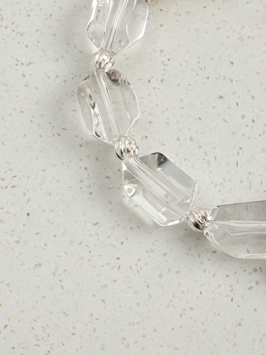 Smoky Quartz Pearl Crystal Bracelet — freeform double-point clear quartz, small freeform smoky quartz, white rice pearls | SENLORE